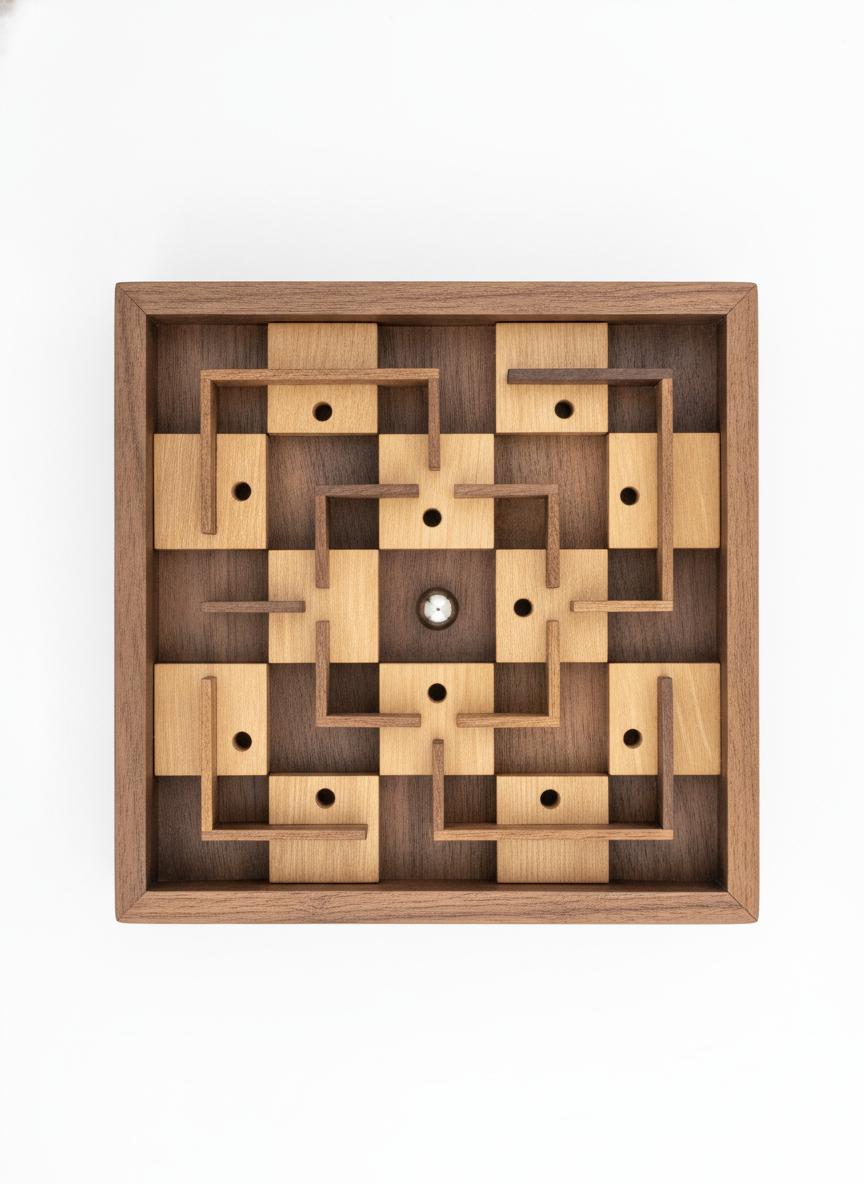 Vintage Wooden Maze Puzzle