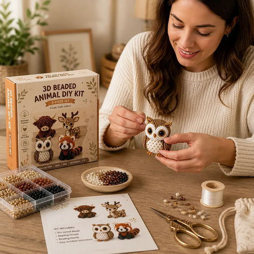 3D Animal Bead Craft Kit Pre-Sorted Beads & Tools
