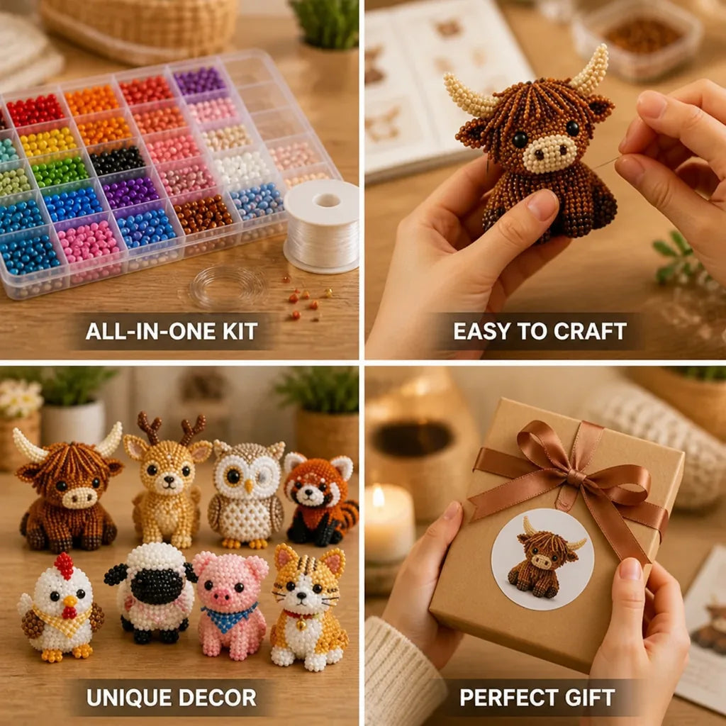 3D Bead Animal Kit All-Inclusive Pre-Sorted Beads & Wire