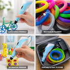 3D Drawing Pen Child-Safe Ergonomic Filament Set & Adapter