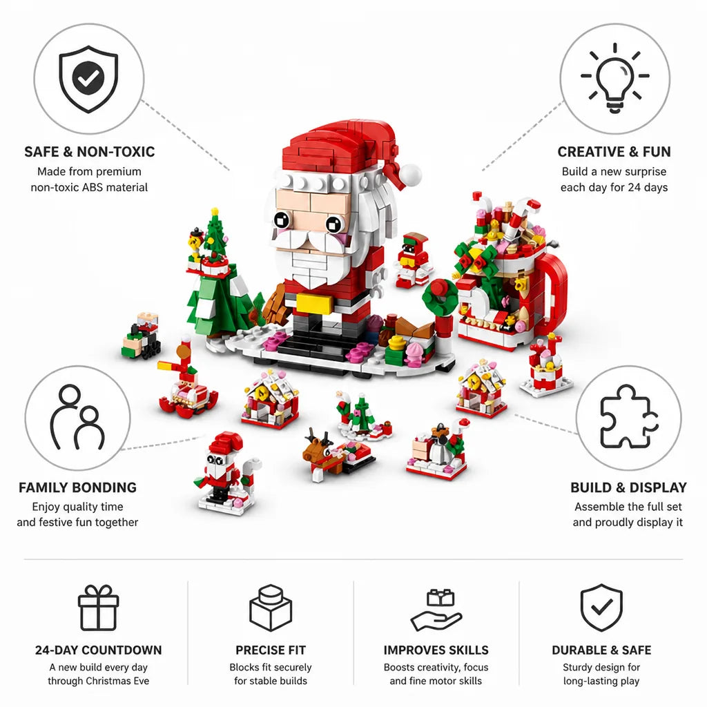 Advent Calendar 24-Day Buildable Non-Toxic ABS