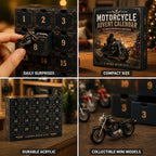 Advent Calendar Motorcycle Themed Acrylic 24 Compartments Compact