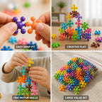 Building Block Set Interlocking Snowflake Multicolor