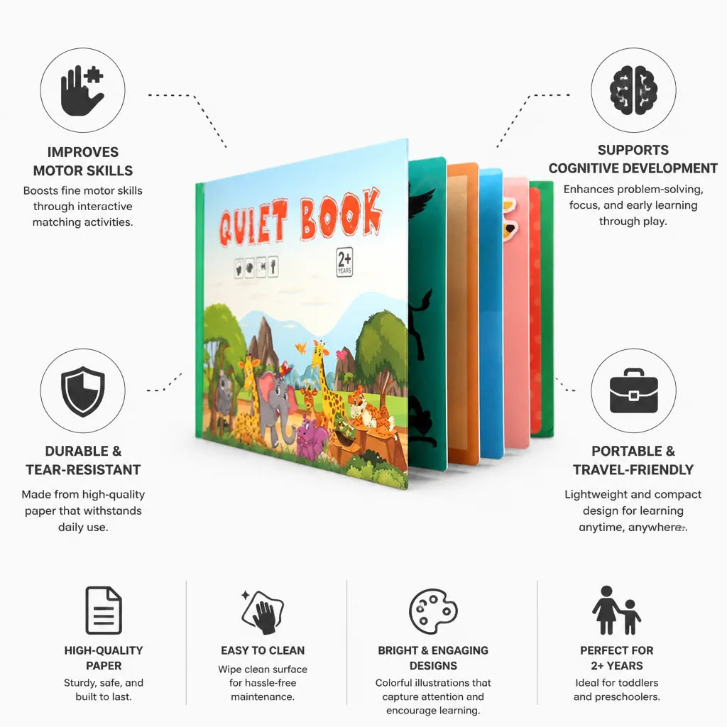 Busy Book Interactive Matching & Tear-Resistant Paper