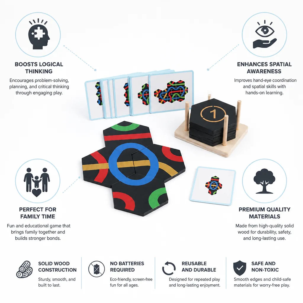 Children's Path Puzzle Solid Wood Logic Game