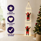 Climbing Santa Decoration LED Ladder Weatherproof 8 Modes