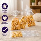 Cookie Bags Transparent Snowflake Self-Adhesive 50-Pack