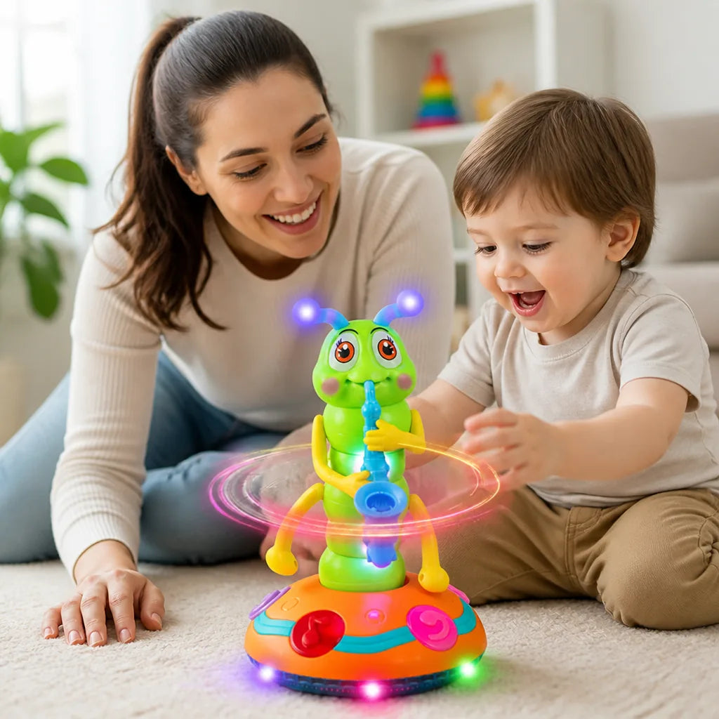 Dancing Caterpillar Toy Music & LED Lights Battery-Operated