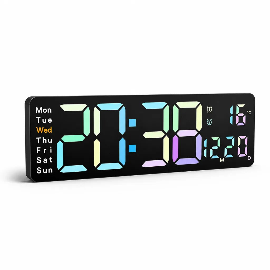Digital Clock Large LED Time Date & Temperature