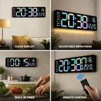 Digital Clock Large LED Time Date & Temperature