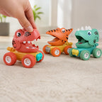 Dinosaur Toy Pull-Back Child-Safe Set of 3