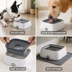 Dog Water Dispenser Splash-Free Slow-Flow BPA-Free 1.5L