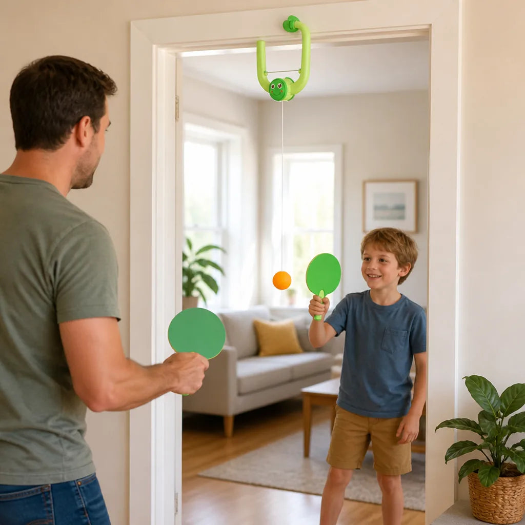 Doorway Ping Pong Set Adjustable Height No-Drill Setup