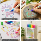 Double-Line Marker Pen Metallic Water-Based Quick-Dry