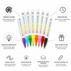 Double-Line Marker Pen Metallic Water-Based Quick-Dry