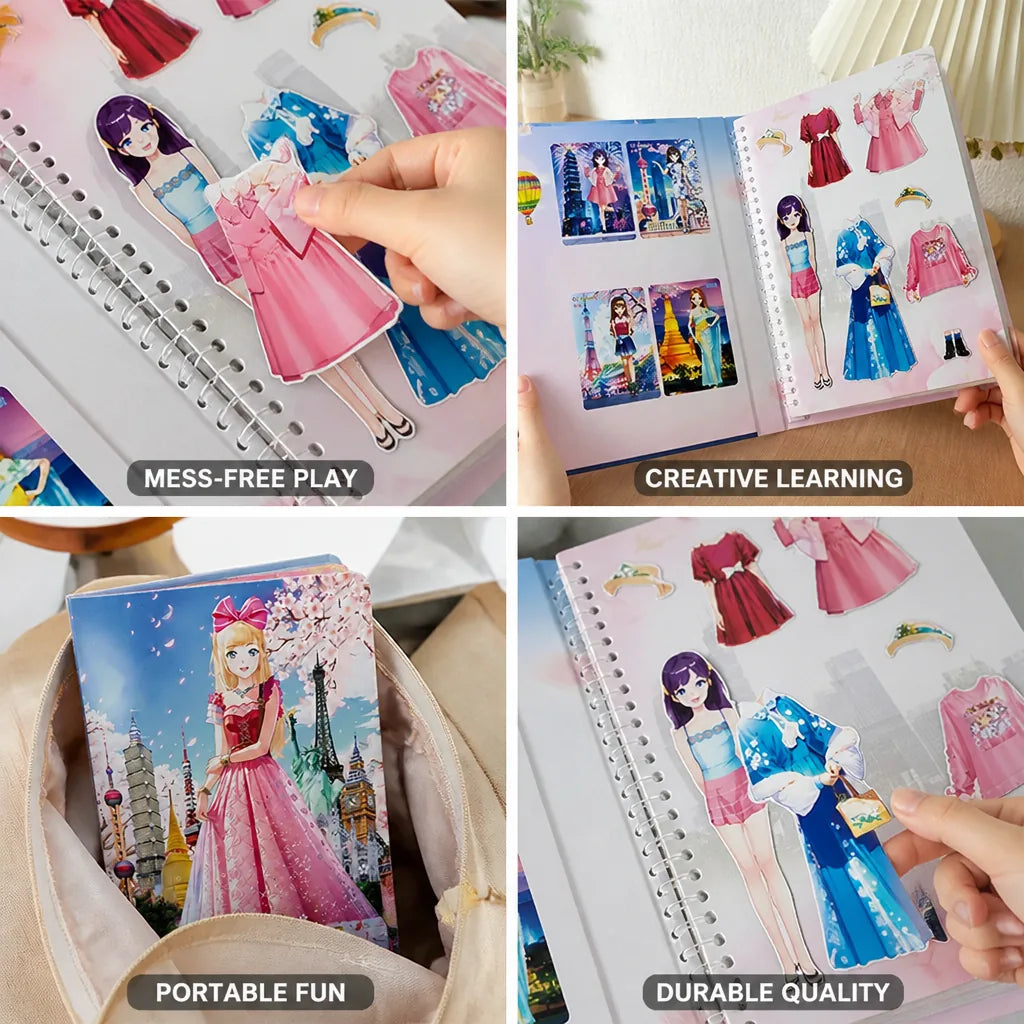 Dress-Up Doll Set Magnetic & Mess-Free Paper Outfits