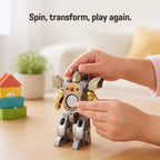 Fidget Dino Toy 2-in-1 Spinner & Transformer Silent Spin