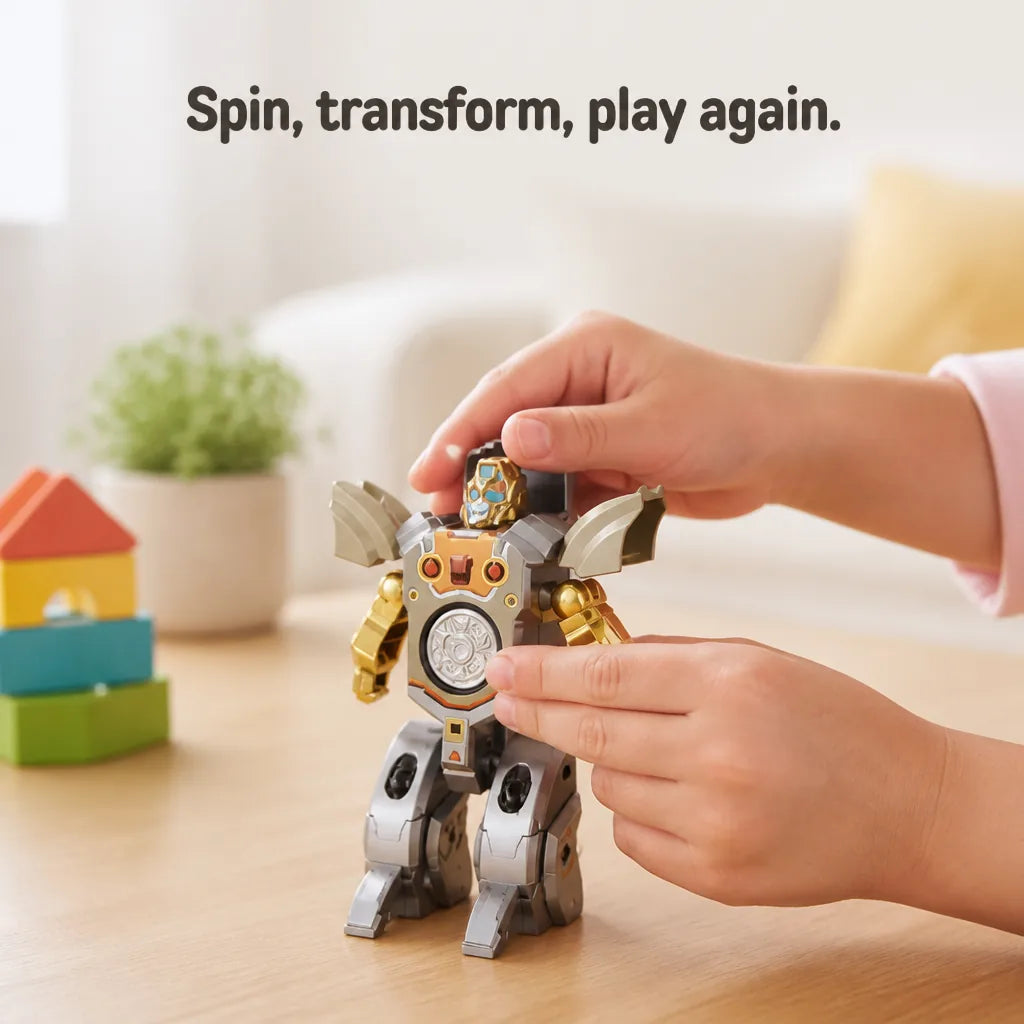 Fidget Dino Toy 2-in-1 Spinner & Transformer Silent Spin