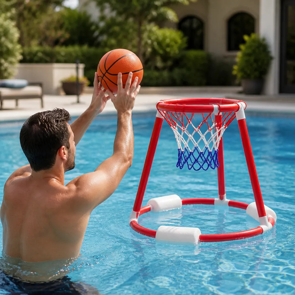 Floating Basketball Hoop Stable Quick Setup Includes Ball