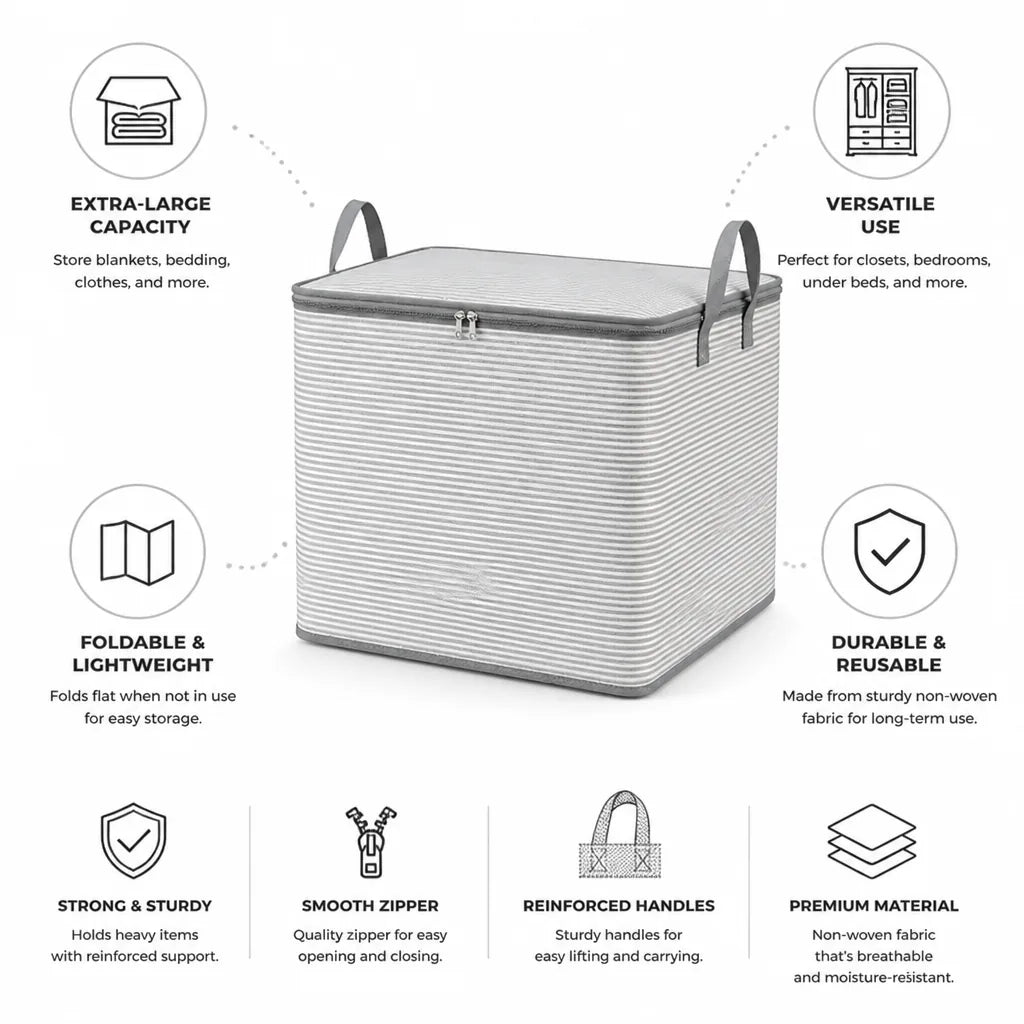 Foldable Storage Bag Extra-Large Handle & Zip