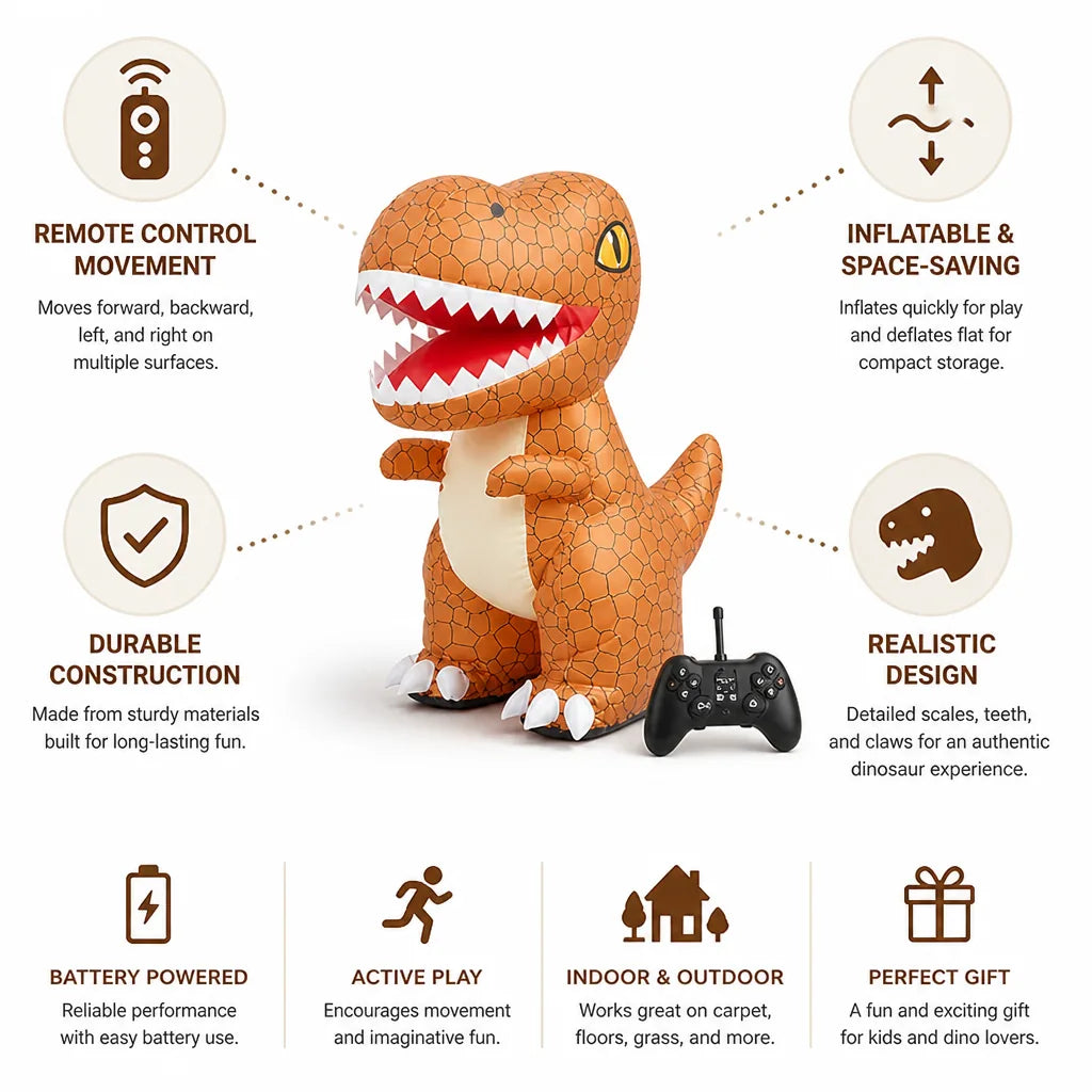 Inflatable Dinosaur Remote Control Battery Powered