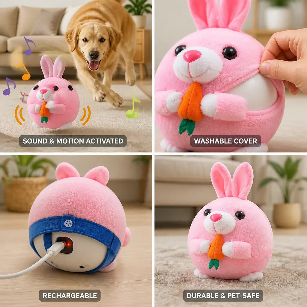 Interactive Pet Toy Sound & Motion Activated Rechargeable