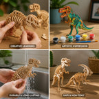 Kids 3D Puzzle Painting Set Wooden Non-Toxic 2-Pack