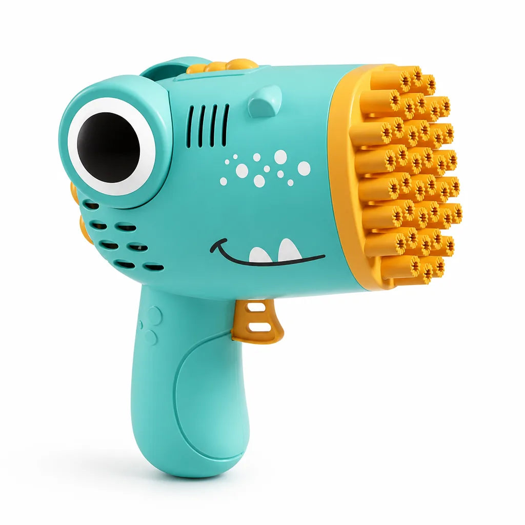 Kids Bubble Blaster Dinosaur Design 40-Hole Battery Operated