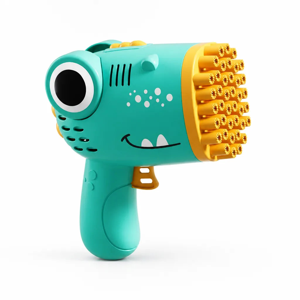 Kids Bubble Blaster Dinosaur Design 40-Hole Battery Operated