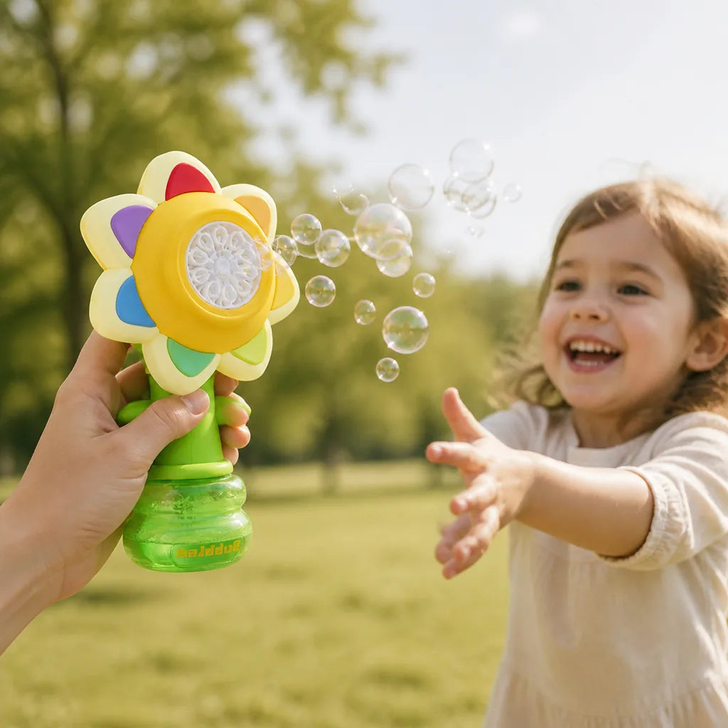 Kids Bubble Machine Automatic Sunflower Rechargeable