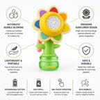 Kids Bubble Machine Automatic Sunflower Rechargeable
