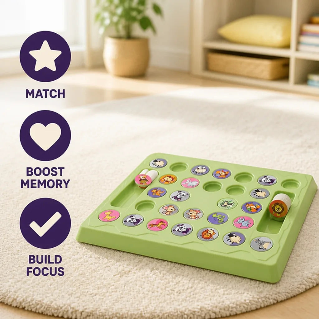 Kids Memory Game Animal Matching 18 Pairs Non-Toxic Cardboard