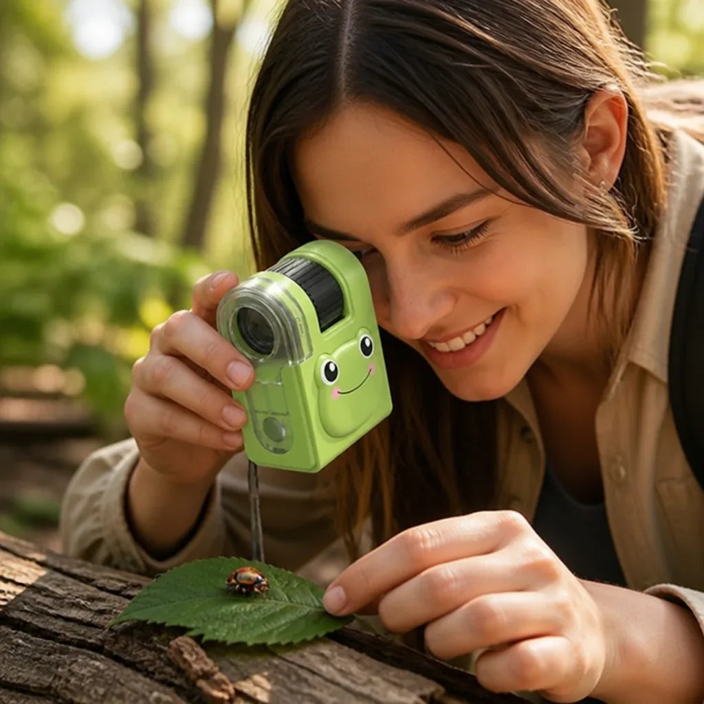 Kids Microscope Adjustable Magnification & LED