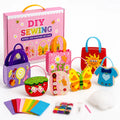 Kids Sewing Kit Pre-Punched Felt Bags Set of 8