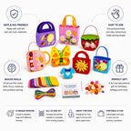 Kids Sewing Kit Pre-Punched Felt Bags Set of 8
