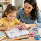 Math Stamp Roller Adjustable 10-Function Refillable Ink