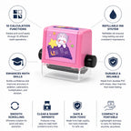 Math Stamp Roller Adjustable 10-Function Refillable Ink