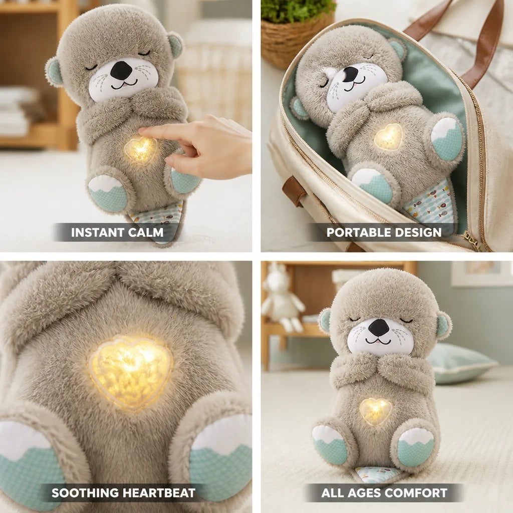 Otter Plush Toy One-Button Heartbeat & Calming Sounds
