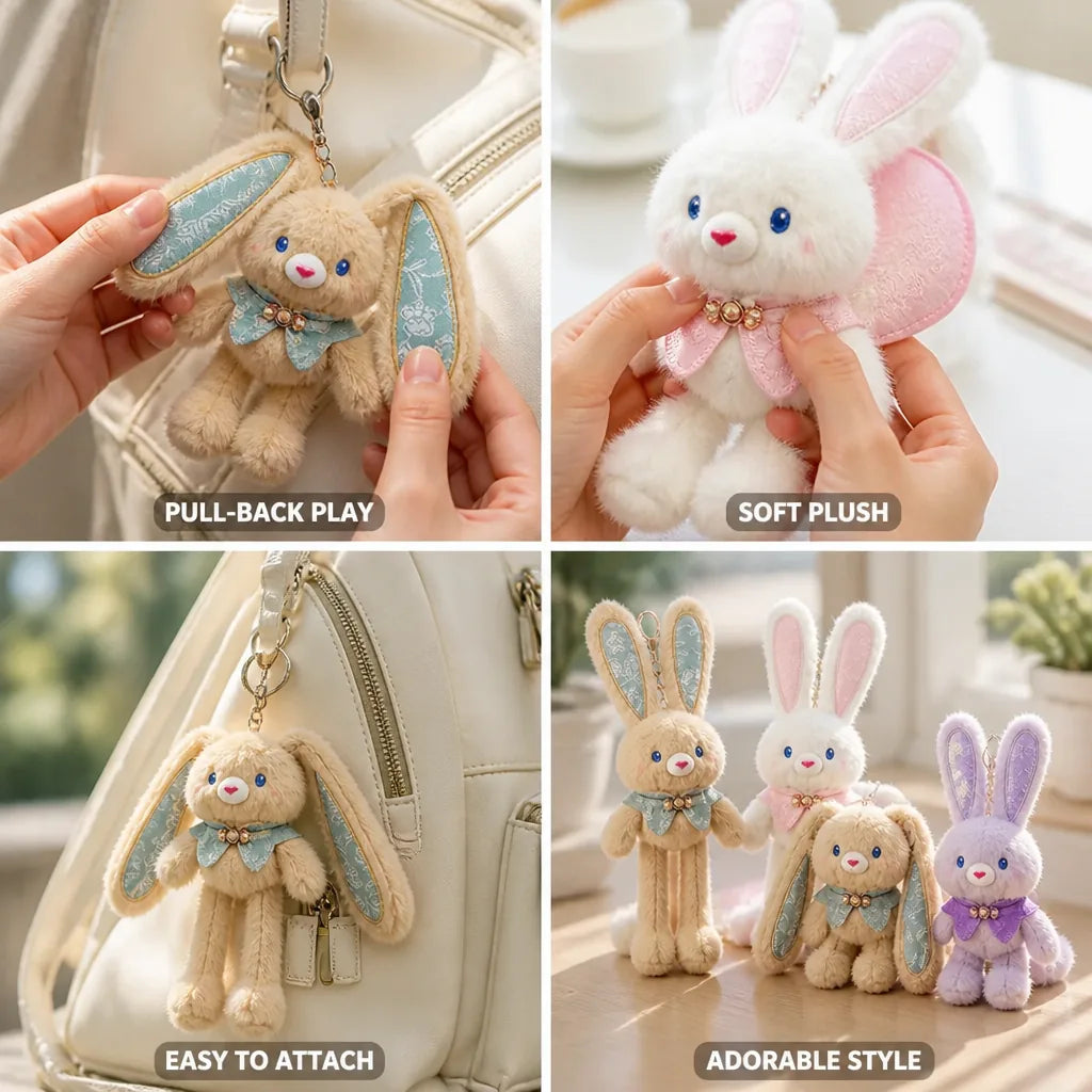 Plush Bag Charm Pull-Back Interactive Soft Polyester