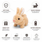 Plush Bunny Toy Walks & Squeaks Battery Operated
