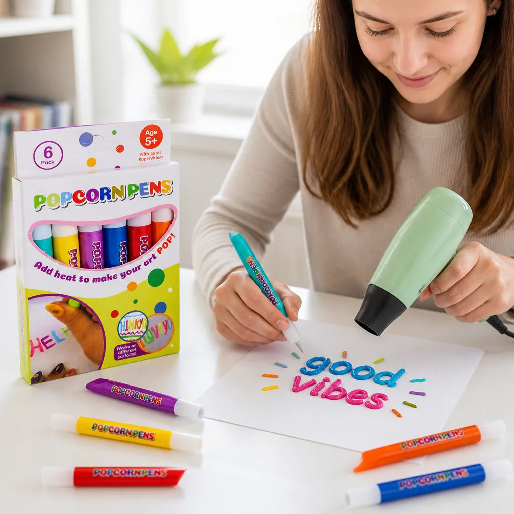 Puffy Art Pens Heat-Activated 3D Neon Set of 6