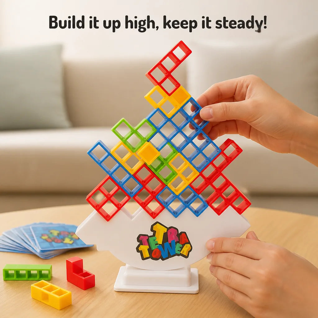 Stacking Tower Game Dexterity & Strategy Event Cards Included