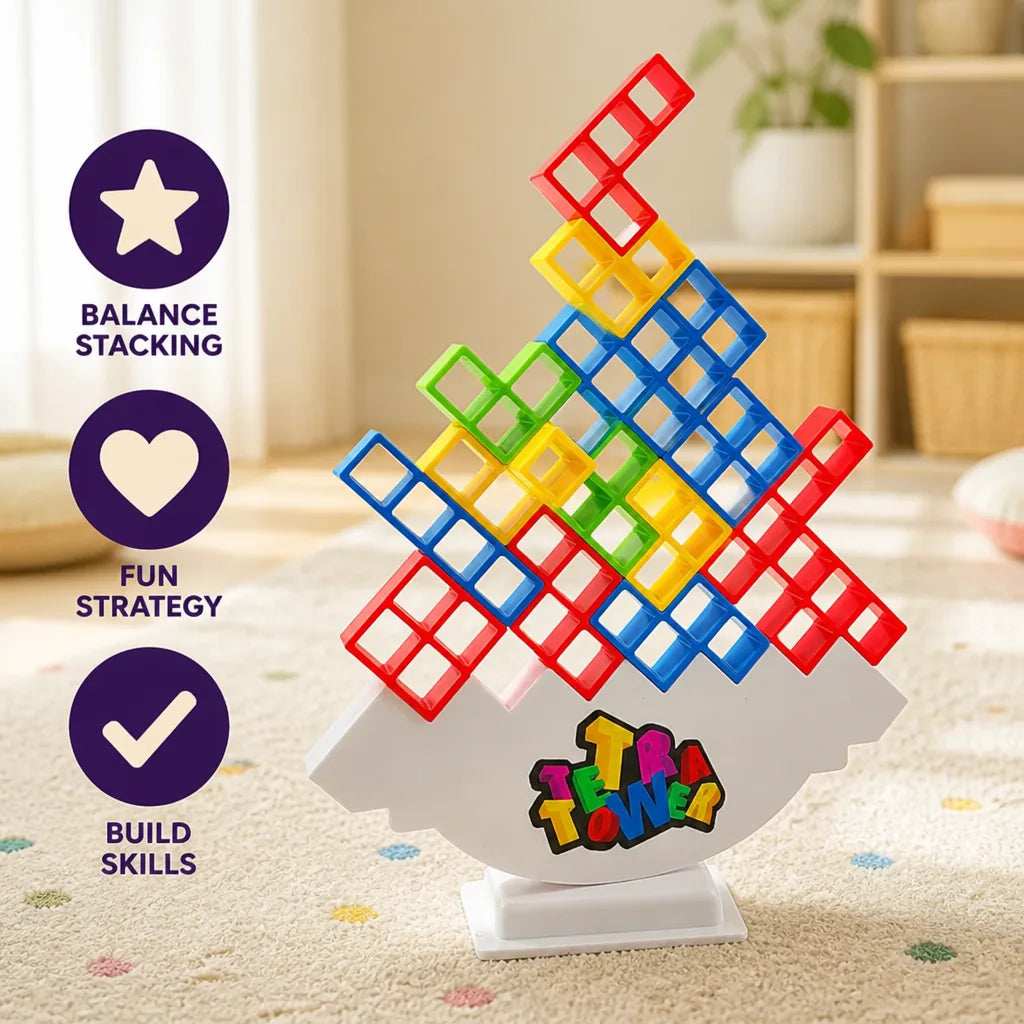 Stacking Tower Game Dexterity & Strategy Event Cards Included