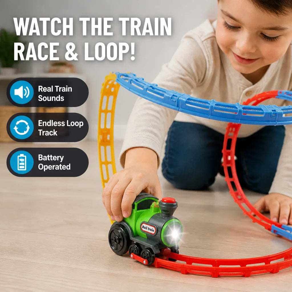 Train Set Motorized Loop Track & Sounds
