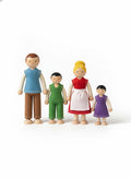 Miniature Wooden Dollhouse Family