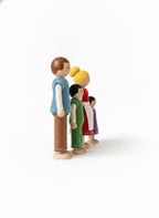 Miniature Wooden Dollhouse Family